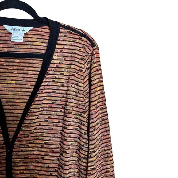 Exclusively Misook Cardigan Womens Large Multicolor Stripe Acrylic Sweater - Picture 3 of 8
